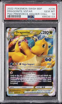 2022 POKEMON SWSH BLACK STAR PROMO #236 DRAGONITE VSTAR PSA 10 - Image 1