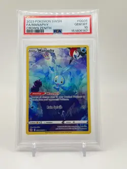 2023 POKEMON SWORD & SHIELD CROWN ZENITH #GG06 FULL ART/MANAPHY PSA 10 - Image 1