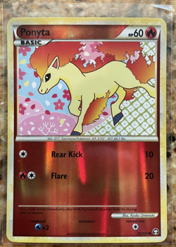 Pokemon TCG 2010 HeartGold Soulsilver Triumphant Reverse Holo Ponyta 72/102 (LP) - Image 1