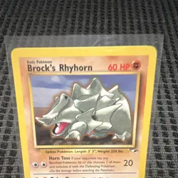 Pokemon TCG Brock's Rhyhorn Gym Heroes Rare Non-Holo 22/132 English 2000 - Image 2
