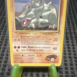 Pokemon TCG Brock's Rhyhorn Gym Heroes Rare Non-Holo 22/132 English 2000 - Image 3