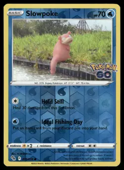 Slowpoke 019/078 Reverse Holo Common Pokemon GO Pokemon NM - Image 1