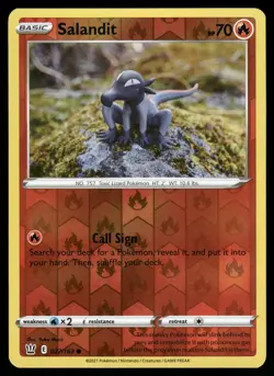 Salandit 027/163 Reverse Holo Common Battle Styles Pokemon NM - Image 1