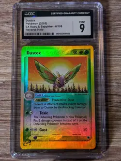 2003 Pokemon EX Ruby & Sapphire Dustox Reverse Holo #6 CGC Mint 9 - Image 1