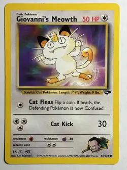 Giovanni's Meowth (74) Gym Challenge 074/132 MP-LP Pokemon Card - Image 1