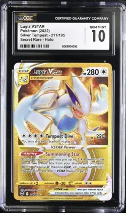 CGC 10 Lugia VSTAR 211/195 Silver Tempest Secret Rare Pokemon 2022 - Image 1