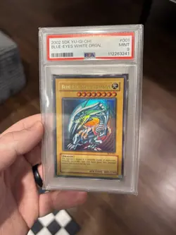 Konami Yu-Gi-Oh Blue-Eyes White Dragon SDK-001 PSA 9 - Image 1
