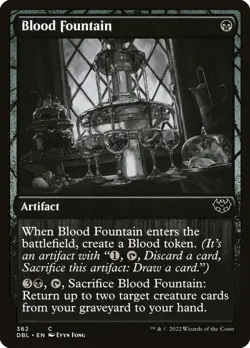 Blood Fountain 362 DBL MTG Artifact Token 2022 Black Common Evyn Fong - Image 1