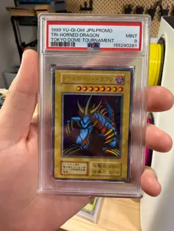 1999 YU-GI-OH! JPN PROMO TOKYO DOME TOURNAMENT TRI-HORNED DRAGON PSA 9 - Image 1