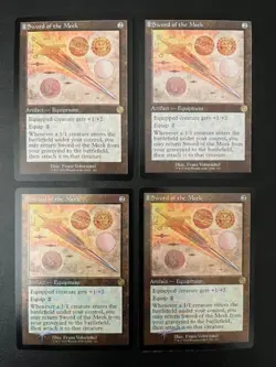 MTG- Sword of the Meek x4 - Brother's War Retro Schematic (2 are FOIL) - Image 1