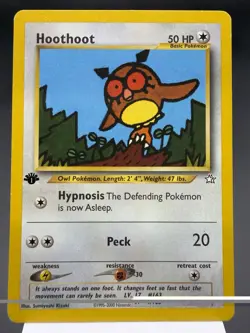 Hoothoot 60/111 - 1st Edition - Neo Genesis Pokemon Card PLAYED - Image 1