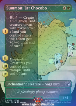 MTG - Final Fantasy - Summon: Fat Chocobo Borderless Foil (0371) Common (Foil) - Image 1