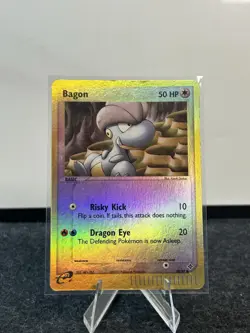 Bagon Reverse Holo Pokemon 50/97 EX Dragon Card 50 HP Risky Kick 2003 - Image 1