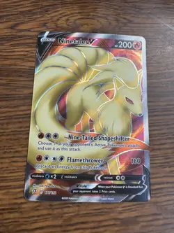 Ninetales V Full Art Ultra Rare Holo 200 HP Pokemon TCG Rebel Clash 177/192 - Image 1