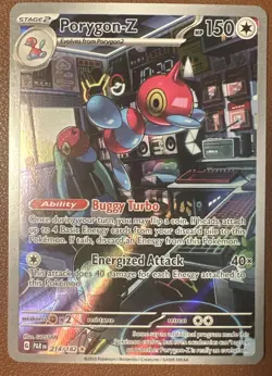 Pokemon Porygon-Z TCG Full Art Holo Card 214/182 Paradox Rift Illustration Rare - Image 1