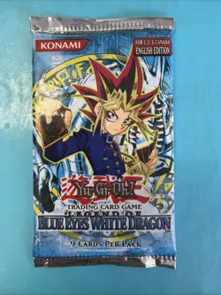 2002 Yugioh! Blue Eyes White Dragon English Edition Booster SEALED Pack MINT - Image 1