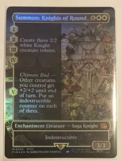 MTG English Magic Card NM FOIL Borderless SUMMON: KNIGHTS OF ROUND Final Fantasy - Image 1