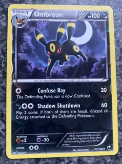 Pokemon Umbreon Dark Explorers Trading Card 61/108 Reverse Holo 2012 NM/M GEM - Image 1