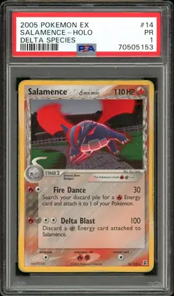 PSA 1 PR Salamence 14/113 Holo Delta Species Pokemon Card - Image 1