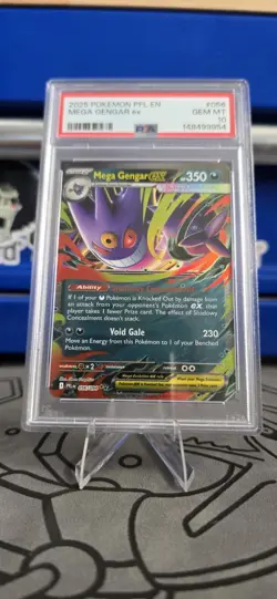 2025 Pokemon PFL Mega Gengar ex #056 PSA 10 Gem Ultra Rare Card - Image 1