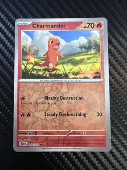 Reverse Holo Charmander Pokemon Card S&V 151 Mew 004 Pokemon Glumanda - Image 1