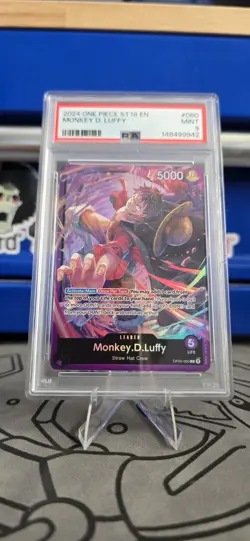 2024 One Piece ST18 Monkey D. Luffy #060 PSA 9 Mint Leader Holo Card - Image 1