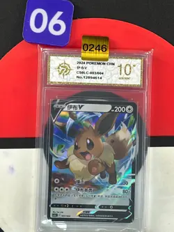 Eevee V CS0LC-003/004 Pokemon Card ChineseGrade10 - Image 1