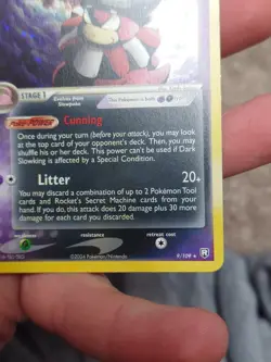 Dark Slowking 9/109 Team Rocket Returns Holo Rare SWIRL Good Pokemon Card - Image 3