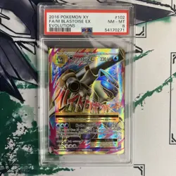 Pokemon TCG Mega M Blastoise EX Evolutions Full Art Card 102/108 PSA 8 NM-MT - Image 1