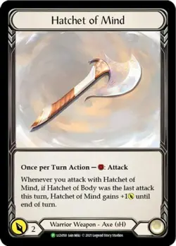 Flesh and Blood FAB Hatchet of Mind NM 1st EditionCold Foil Promos - Image 1