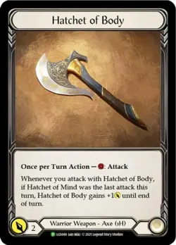Flesh and Blood FAB Hatchet of Body NM 1st EditionCold Foil Promos - Image 1