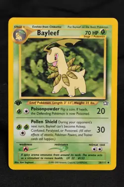Bayleef 1st Edition 28/111 NM Neo Genesis Regular Uncommon Pokemon TCG Card - Image 1
