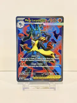 Pokemon Mega Lucario EX Holo Ultra Rare Card 160/132 Me01: Mega Evolution - Image 1