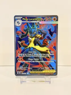 Pokemon Mega Lucario EX Holo Ultra Rare Card 160/132 Me01: Mega Evolution - Image 3