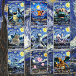 PIKACHU IN STARRY NIGHT FULL ART SET🔥(9) | CUSTOM FAN ART | BEST BINDER CARDS! - Image 1