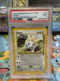 TOGEPI PSA 8 2001 POKEMON BLACK STAR PROMO BSP #30 POKEMON LEAGUE 5218 - Image 1