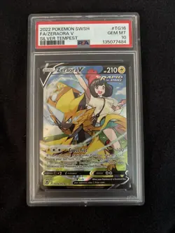 2022 Pokemon Zeraora v Trainer Gallery TG16/TG30 Silver Tempest PSA 10 - Image 1