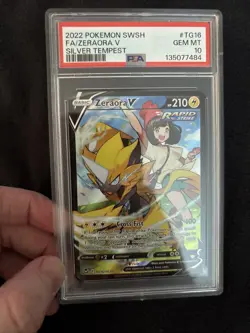 2022 Pokemon Zeraora v Trainer Gallery TG16/TG30 Silver Tempest PSA 10 - Image 5
