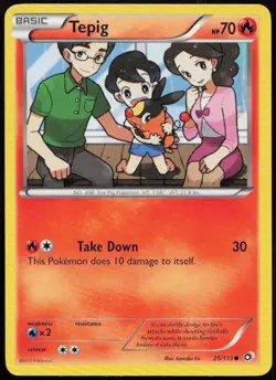Tepig 25/113 LP Legendary Treasures Common Pokemon - Image 1