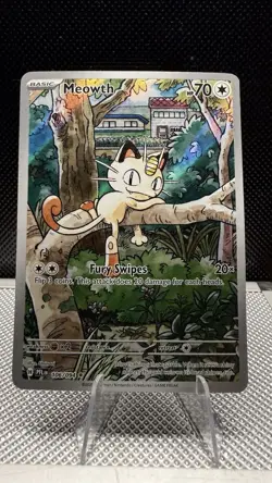 Pokemon TCG Meowth 106/094 Full Art Illustration Rare Holo Phantasmal Flame - Image 1