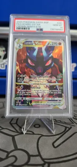 2023 Pokemon Crown Zenith ETB Lucario VSTAR SWSH291 PSA 10 Full Art Promo - Image 1
