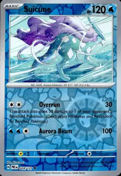 SUICUNE 024/131 UNCOMMON PRISMATIC EVOLUTIONS POKEMON REVERSE HOLO NM - Image 1