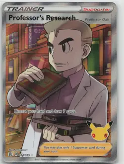 Pokemon Professor's Research (Professor Oak) 024/025 Ultra Rare Celebrations LP - Image 1