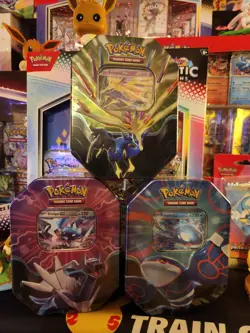 Pokemon Azure Legends Tin Set - Kyogre ex, Dialga ex, & Xerneas ex SEALED NEW! - Image 1