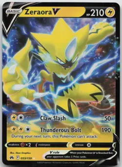 Zeraora V 053/159 Holo V Rare Crown Zenith Pokemon LP - Image 1