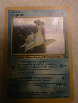Pokemon Lapras 10/62 Fossil Holo Rare Basic 80 HP Pokemon TCG - Image 1