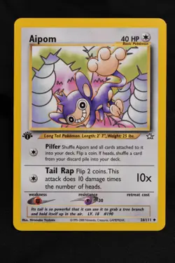 Aipom 1st Edition 26/111 NM Neo Genesis Regular Uncommon Pokemon TCG Near Mint - Image 1