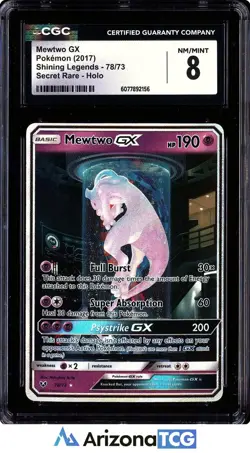 Pokemon 2017 Mewtwo GX 78/73 Holo Secret Rare Shining Legends CGC 8 - Image 1