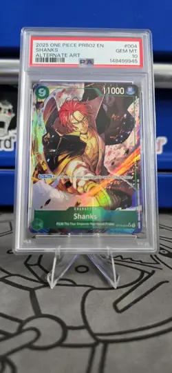 2025 One Piece PRB02 Shanks Alternate Art #004 PSA 10 English - Image 1