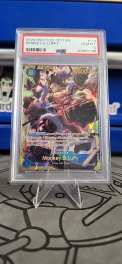 2025 One Piece OP11 Monkey D. Luffy #118 PSA 10 English AA Card - Image 1
